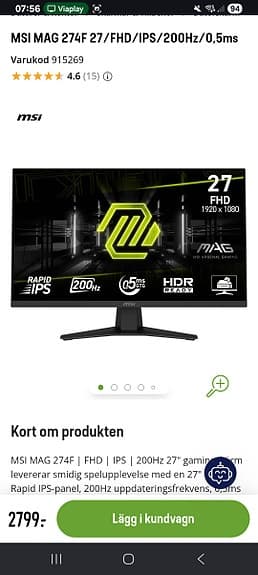 Gamingdator med 27" skärm, tangentbord, headset och mus