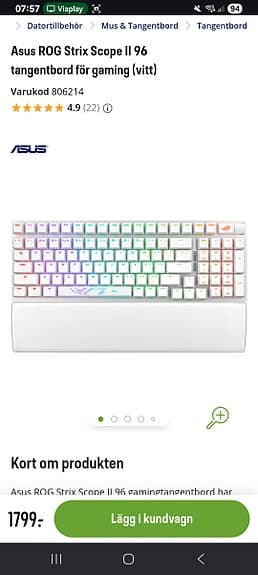 Gamingdator med 27" skärm, tangentbord, headset och mus