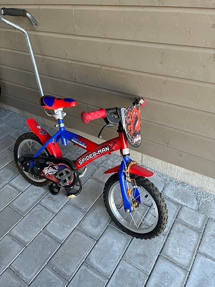 Barncykel 14tum spiderman