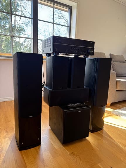 Hemmabio förstärkare med högtalarpaket 5.1 svart