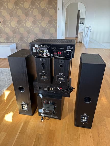 Hemmabio förstärkare med högtalarpaket 5.1 svart