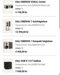DALI OBERON högtalarpaket med Denon förstärkare