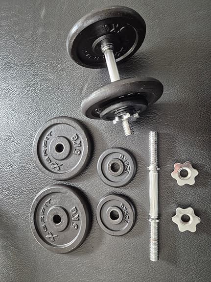 Byggbara hantlar 2 x 14,5 kg