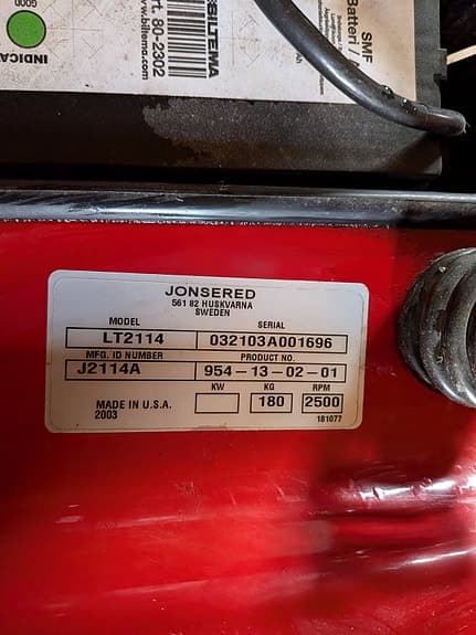 Åkgräsklippare jonsered LT2114 och uppsamlare