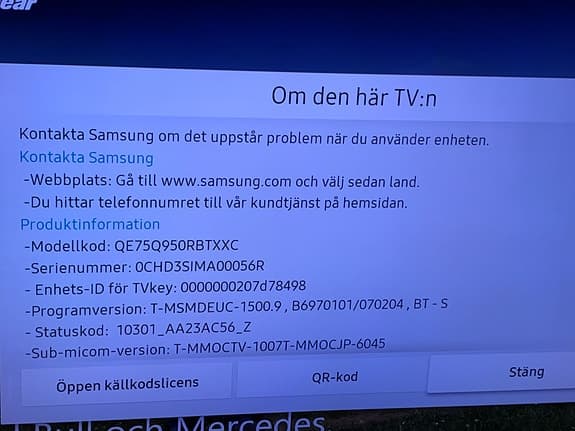 Samsung TV 75" Q950R 8K UHD Smart QLED TV