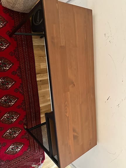 IKEA skrivbord med hylla metallstativ