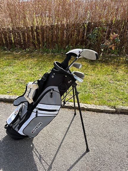 Open golfset med bag svart/vit