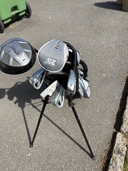 Open golfset med bag svart/vit