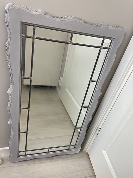 Spegel med blyinfattat glas, retro