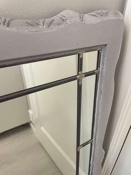 Spegel med blyinfattat glas, retro