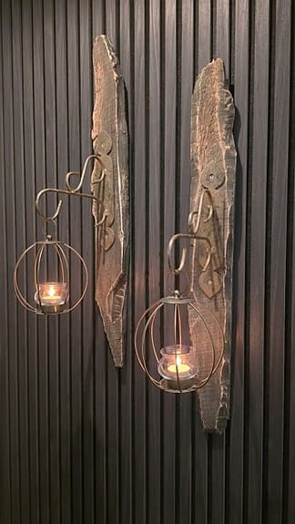 Rustika väggljusstakar