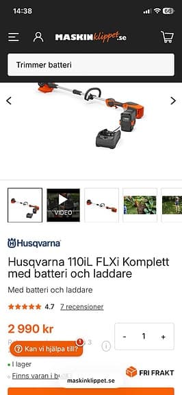 Husqvarna 110iL FLXi grästrimmer batteridriven