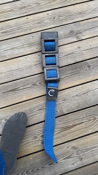 Blå viktmanschett / viktbälte 7,5kg bly