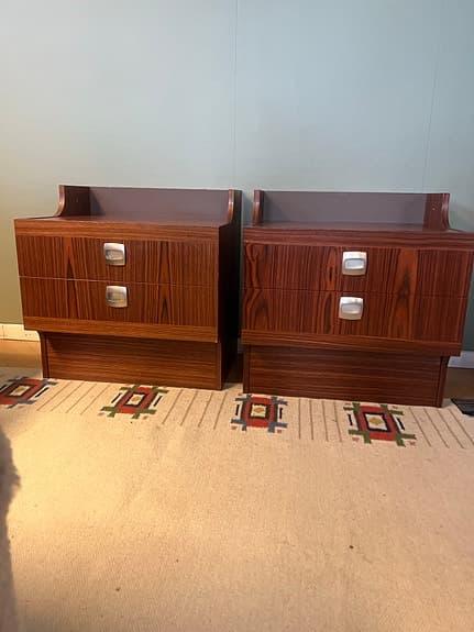 Retro sängbord i jakaranda – 60-tal/IKEA