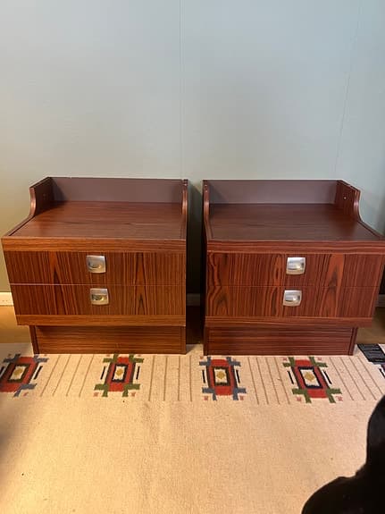 Retro sängbord i jakaranda – 60-tal/IKEA