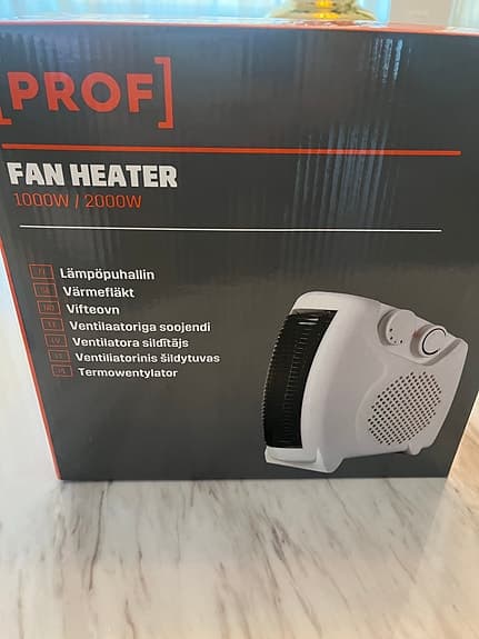 PROF kylfläkt och värmefläkt 1000/2000W vit