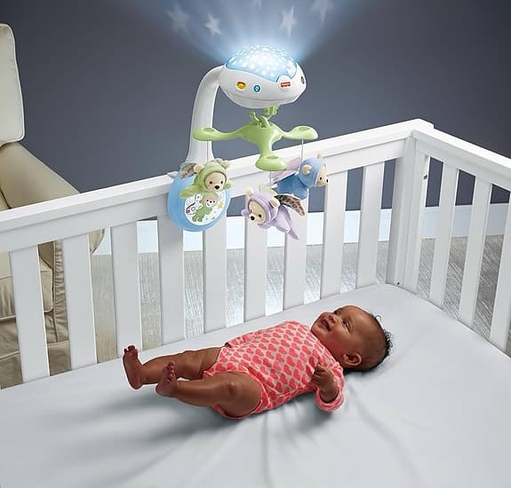 Fisher-Price speldosa och sängmobil med projektor för spjälsäng
