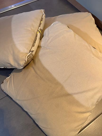 prydnadskuddar med mönstrade fodral