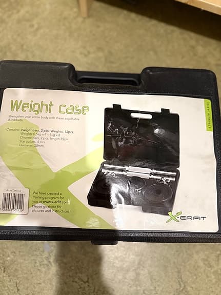 X-erfit Weight Case hantelset med vikter i väska