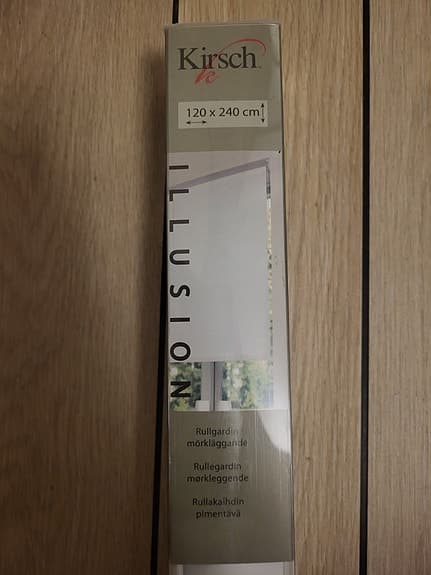Ny vit Kirsch oöppnad mörkläggningsgardin/rullgardin