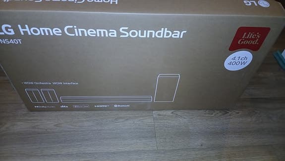 LG Soundbar med subwoofer och bakhögtalare 4.1 400W Splitterny Inköpskvitto
