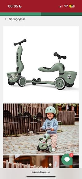 Scoot & Ride, sparkcykel / balanscykel grön