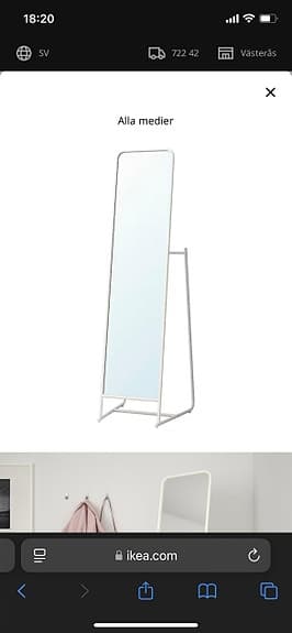 IKEA golvspegel vit fristående