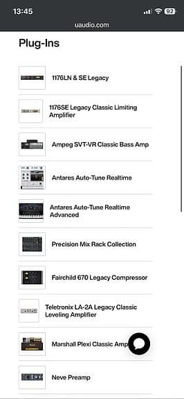 UAD Apollo X Quad + TB4 Kort + Plugins