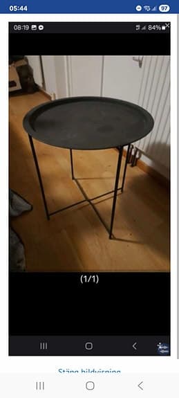 sidobord svart metall
