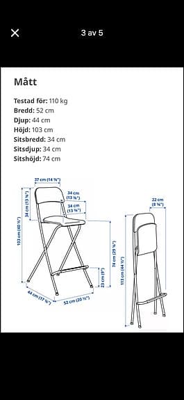 Barstolar 74 cm