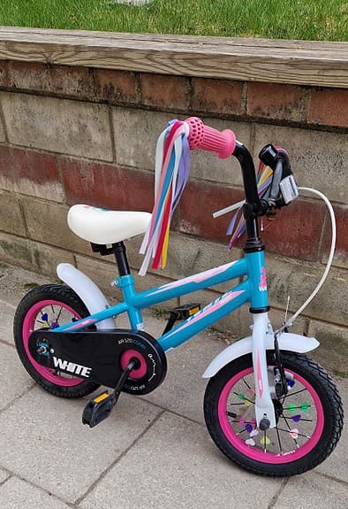 White Barncykel 12 tum