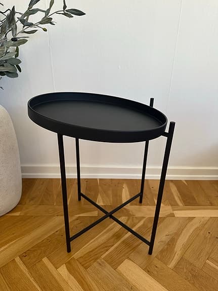 Svart sidobord / brickbord i metall