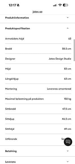 Jotex matstolar i sammet med metallben