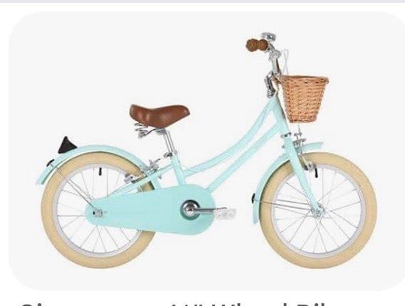 Bobbin barncykel 16 tum (stödhjul finns), mintgrön