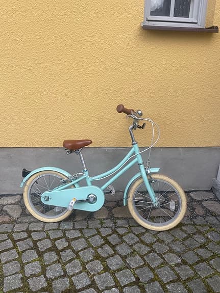 Bobbin barncykel 16 tum (stödhjul finns), mintgrön