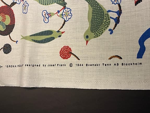 Josef Frank Tyg Svenskt Tenn Gröna fåglar