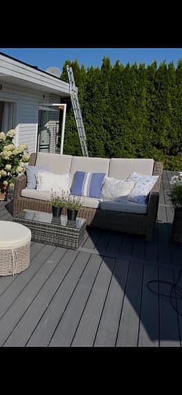 Artwood Layton Utesoffa rotting med beige dynor