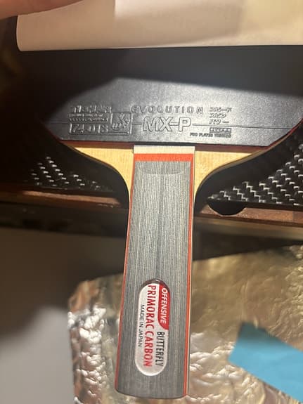 TIBHAR Evolution MX-P på Butterfly Primorac-carbon (197,8g)