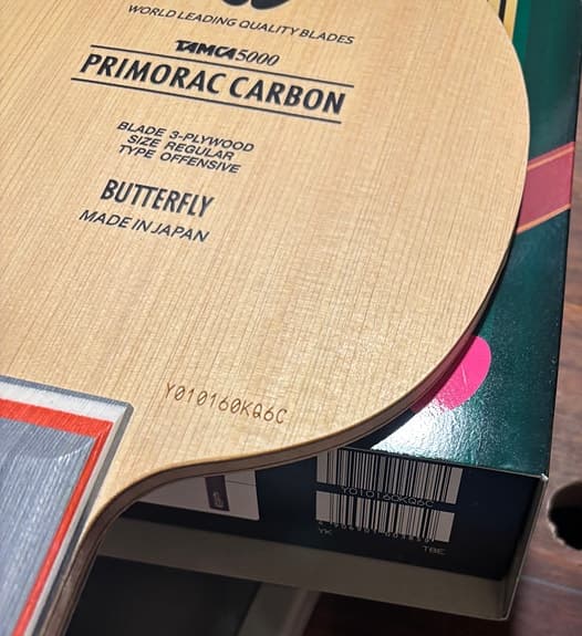 TIBHAR Evolution MX-P på Butterfly Primorac-carbon (197,8g)