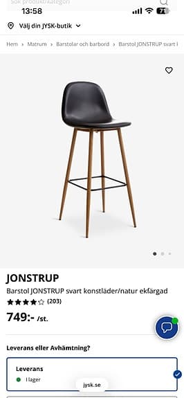Barbord / bistro bord med 4 stoler