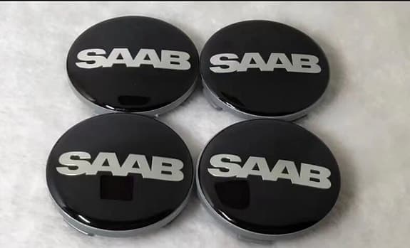 SAAB navkapslar / fälgemblem svart