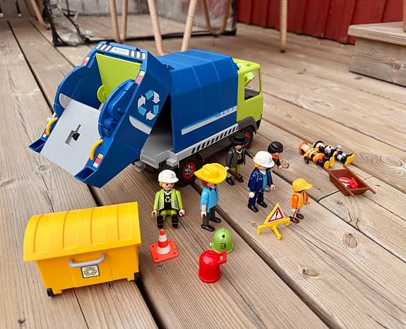 Playmobil sopbil med gubbar och tillbehör