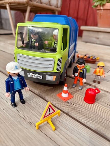 Playmobil sopbil med gubbar och tillbehör