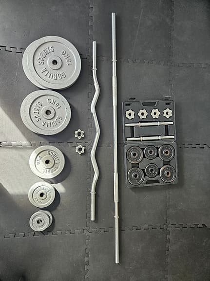 Hantlar, stänger och vikter