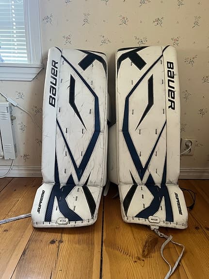 Bauer målvaktsbenskydd 34"+1" senior vit/blå