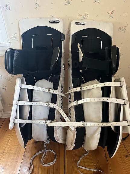 Bauer målvaktsbenskydd 34"+1" senior vit/blå