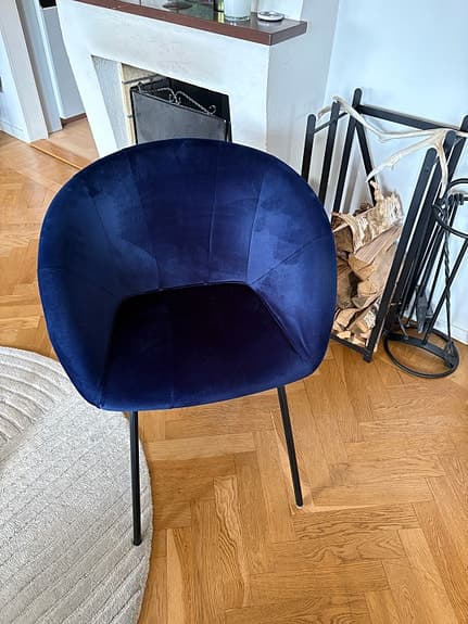 Stol i blå sammet
