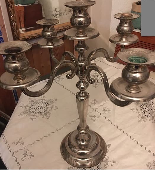 Ljusstake kandelaber i metall för 5 ljus