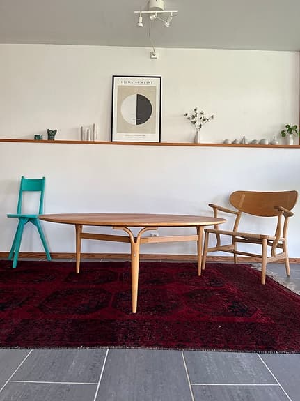 Bruno Mathsson soffbord 130 cm mörk ek
