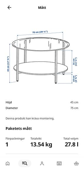 Vittsjö ikea soffbord